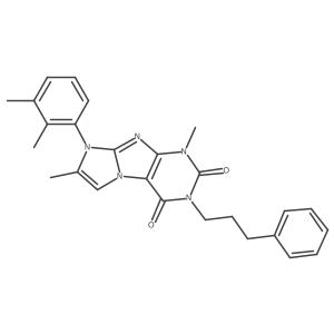 8-(2,3-dimethylphenyl)-1,7-dimethyl-3-(3-phenylpropyl)-1H-imidazo[2,1-f]purine-2,4(3H,8H)-dione结构式