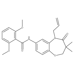 N-(5-allyl-3,3-dimethyl-4-oxo-2,3,4,5-tetrahydrobenzo[b][1,4]oxazepin-7-yl)-2,6-dimethoxybenzamide结构式
