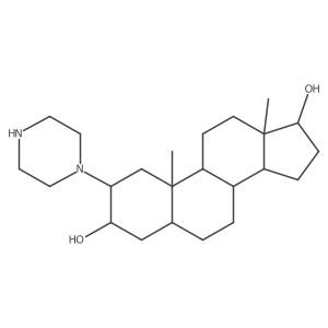 (2I(2),3I+/-,5I+/-,17I(2))-2-(1-Piperazinyl)androstane-3,17-diol Structure