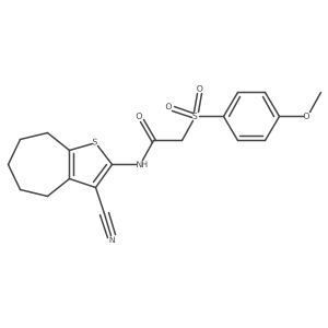 N-(3-cyano-5,6,7,8-tetrahydro-4H-cyclohepta[b]thiophen-2-yl)-2-((4-methoxyphenyl)sulfonyl)acetamide结构式