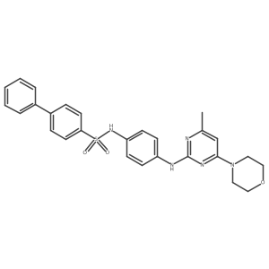 N-(4-{[4-methyl-6-(morpholin-4-yl)pyrimidin-2-yl]amino}phenyl)-[1,1'-biphenyl]-4-sulfonamide结构式