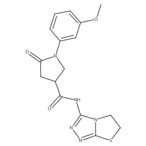 N-(5,6-dihydrothiazolo[2,3-c][1,2,4]triazol-3-yl)-1-(3-methoxyphenyl)-5-oxopyrrolidine-3-carboxamide结构式