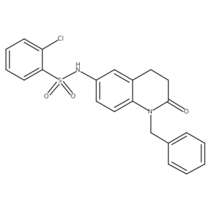 N-(1-benzyl-2-oxo-1,2,3,4-tetrahydroquinolin-6-yl)-2-chlorobenzenesulfonamide结构式