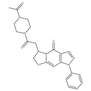 12-[2-(4-Acetylpiperazin-1-yl)-2-oxoethyl]-6-phenyl-10-thia-1,5,6,8-tetraazatricyclo[7.3.0.0^{3,7}]dodeca-3(7),4,8-trien-2-one Structure