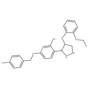 2-[4-(2-Ethoxyphenoxy)pyrazolidin-3-yl]-5-[(4-fluorophenyl)methoxy]phenol结构式