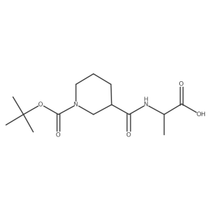 (1-(tert-Butoxycarbonyl)piperidine-3-carbonyl)-L-alanine Structure