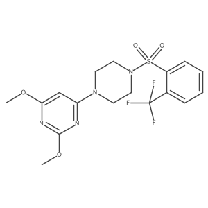 2,4-Dimethoxy-6-(4-((2-(trifluoromethyl)phenyl)sulfonyl)piperazin-1-yl)pyrimidine结构式