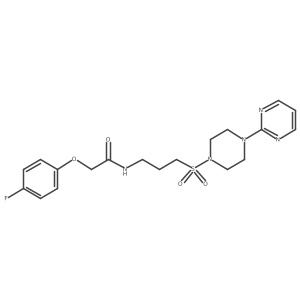 2-(4-fluorophenoxy)-N-(3-((4-(pyrimidin-2-yl)piperazin-1-yl)sulfonyl)propyl)acetamide结构式