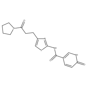 6-oxo-N-(4-(3-oxo-3-(pyrrolidin-1-yl)propyl)thiazol-2-yl)-1,6-dihydropyridine-3-carboxamide Structure