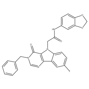N-(benzo[d][1,3]dioxol-5-yl)-2-(3-benzyl-8-fluoro-4-oxo-3H-pyrimido[5,4-b]indol-5(4H)-yl)acetamide Structure