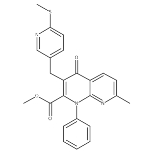 Methyl 1,4-dihydro-7-methyl-3-((6-(methylthio)pyridin-3-yl)methyl)-4-oxo-1-phenyl-1,8-naphthyridine-2-carboxylate结构式