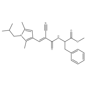 methyl 2-{2-cyano-3-[2,5-dimethyl-1-(2-methylpropyl)-1H-pyrrol-3-yl]prop-2-enamido}-3-phenylpropanoate结构式