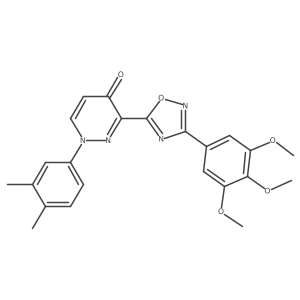 1-(3,4-dimethylphenyl)-3-(3-(3,4,5-trimethoxyphenyl)-1,2,4-oxadiazol-5-yl)pyridazin-4(1H)-one结构式