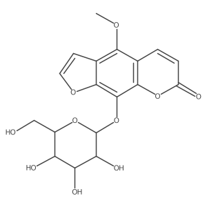5-Methoxy-8-I(2)-D-glucopyranosyloxypsoralen Structure