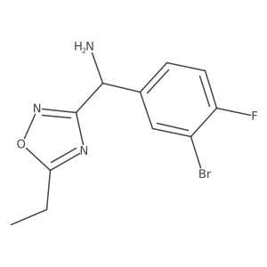 1,2,4-Oxadiazole-3-methanamine, I+/--(3-bromo-4-fluorophenyl)-5-ethyl-结构式