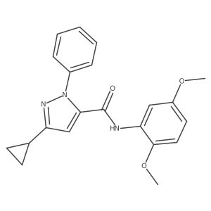 3-cyclopropyl-N-(2,5-dimethoxyphenyl)-1-phenyl-1H-pyrazole-5-carboxamide结构式