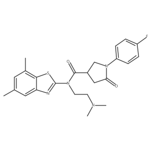 N-[2-(Dimethylamino)ethyl]-N-(5,7-dimethyl-2-benzothiazolyl)-1-(4-fluorophenyl)-5-oxo-3-pyrrolidinecarboxamide Structure