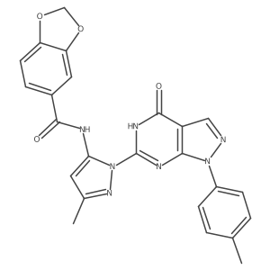 N-(3-methyl-1-(4-oxo-1-(p-tolyl)-4,5-dihydro-1H-pyrazolo[3,4-d]pyrimidin-6-yl)-1H-pyrazol-5-yl)benzo[d][1,3]dioxole-5-carboxamide Structure
