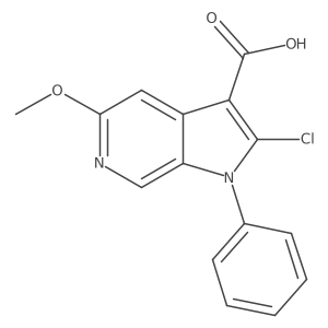 2-Chloro-5-methoxy-1-phenyl-1h-pyrrolo[2,3-c]pyridine-3-carboxylic acid结构式