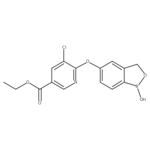 Ethyl 5-chloro-6-(1-hydroxy-1,3-dihydrobenzo[c][1,2]oxaborol-5-yloxy)nicotinate结构式