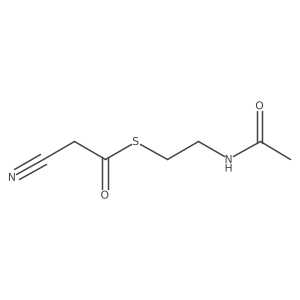 Ethanethioic acid, 2-cyano-, S-[2-(acetylamino)ethyl] ester Structure