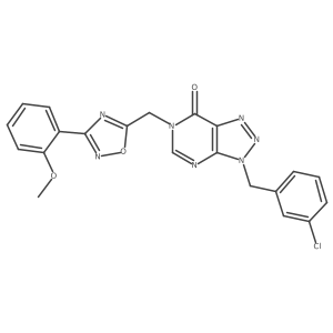 3-(3-chlorobenzyl)-6-((3-(2-methoxyphenyl)-1,2,4-oxadiazol-5-yl)methyl)-3H-[1,2,3]triazolo[4,5-d]pyrimidin-7(6H)-one Structure