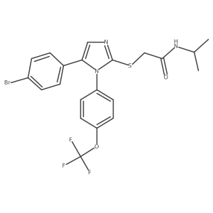 2-((5-(4-bromophenyl)-1-(4-(trifluoromethoxy)phenyl)-1H-imidazol-2-yl)thio)-N-isopropylacetamide结构式