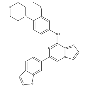 6-(1H-indazol-6-yl)-N-(3-methoxy-4-morpholin-4-ylphenyl)imidazo[1,2-a]pyrazin-8-amine Structure