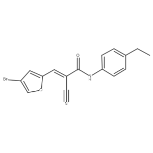 (Z)-3-(4-bromofuran-2-yl)-2-cyano-N-(4-ethylphenyl)prop-2-enamide Structure