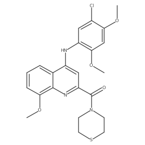 (4-((5-Chloro-2,4-dimethoxyphenyl)amino)-8-methoxyquinolin-2-yl)(thiomorpholino)methanone结构式