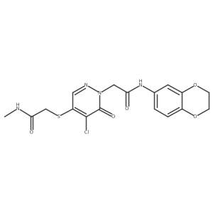 2-((5-chloro-1-(2-((2,3-dihydrobenzo[b][1,4]dioxin-6-yl)amino)-2-oxoethyl)-6-oxo-1,6-dihydropyridazin-4-yl)thio)-N-methylacetamide Structure
