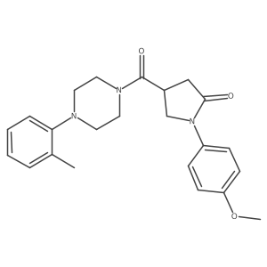 1-(4-Methoxyphenyl)-4-[4-(2-methylphenyl)piperazine-1-carbonyl]pyrrolidin-2-one结构式