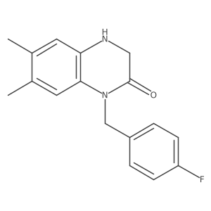 2(1H)-Quinoxalinone, 1-[(4-fluorophenyl)methyl]-3,4-dihydro-6,7-dimethyl- Structure
