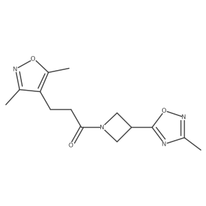3-(3,5-Dimethylisoxazol-4-yl)-1-(3-(3-methyl-1,2,4-oxadiazol-5-yl)azetidin-1-yl)propan-1-one结构式
