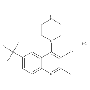 3-Bromo-2-methyl-4-(piperazin-1-yl)-6-(trifluoromethyl)quinoline hydrochloride结构式