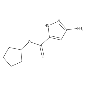 cyclopentyl 3-amino-1H-pyrazole-5-carboxylate结构式