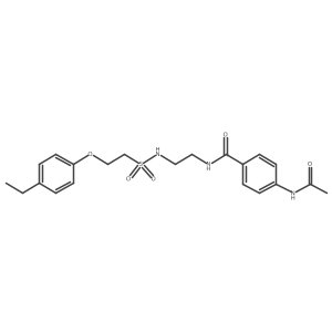 4-acetamido-N-(2-(2-(4-ethylphenoxy)ethylsulfonamido)ethyl)benzamide结构式