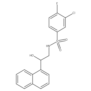 3-chloro-4-fluoro-N-(2-hydroxy-2-(naphthalen-1-yl)ethyl)benzenesulfonamide结构式