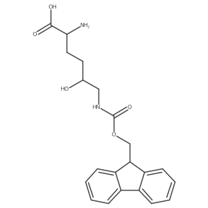 (2S,5R)-2-amino-6-({[(9H-fluoren-9-yl)methoxy]carbonyl}amino)-5-hydroxyhexanoic acid Structure