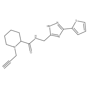 1-(prop-2-yn-1-yl)-N-{[3-(thiophen-2-yl)-1H-1,2,4-triazol-5-yl]methyl}piperidine-2-carboxamide结构式