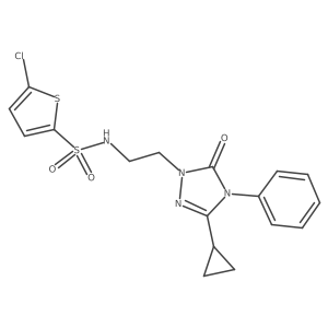 5-chloro-N-(2-(3-cyclopropyl-5-oxo-4-phenyl-4,5-dihydro-1H-1,2,4-triazol-1-yl)ethyl)thiophene-2-sulfonamide Structure
