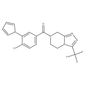 [4-chloro-3-(1H-pyrrol-1-yl)phenyl][3-(trifluoromethyl)-5,6-dihydro[1,2,4]triazolo[4,3-a]pyrazin-7(8H)-yl]methanone结构式