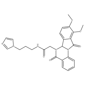 2-(9,10-dimethoxy-5,11-dioxo-6a,11-dihydroisoindolo[2,1-a]quinazolin-6(5H)-yl)-N-[3-(1H-imidazol-1-yl)propyl]acetamide结构式