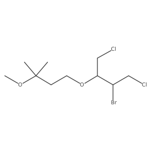 2-Bromo-1,4-dichloro-3-(3-methoxy-3-methylbutoxy)butane结构式