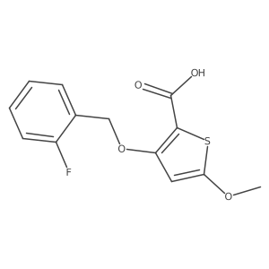 3-((2-Fluorobenzyl)oxy)-5-methoxythiophene-2-carboxylic acid结构式