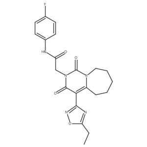 2-[4-(5-ethyl-1,2,4-oxadiazol-3-yl)-1,3-dioxo-1H,2H,3H,5H,6H,7H,8H,9H-pyrimido[1,6-a]azepin-2-yl]-N-(4-fluorophenyl)acetamide Structure