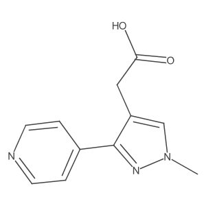 2-(1-methyl-3-(pyridin-4-yl)-1H-pyrazol-4-yl)acetic acid结构式