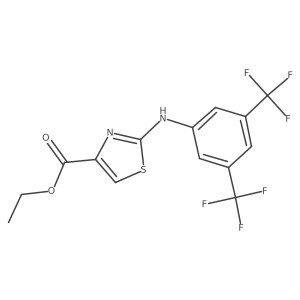 Ethyl 2-[3,5-bis(trifluoromethyl)anilino]-1,3-thiazole-4-carboxylate结构式