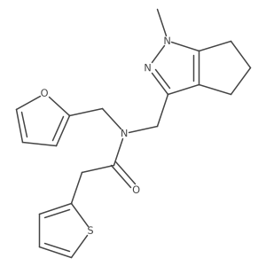 N-(furan-2-ylmethyl)-N-((1-methyl-1,4,5,6-tetrahydrocyclopenta[c]pyrazol-3-yl)methyl)-2-(thiophen-2-yl)acetamide Structure