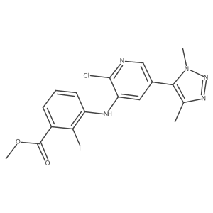 Methyl 3-((2-chloro-5-(1,4-dimethyl-1H-1,2,3-triazol-5-yl)pyridin-3-yl)amino)-2-fluorobenzoate结构式